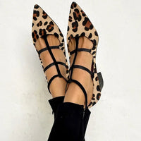 Franca - Heeled Shoes with Leopard Strap