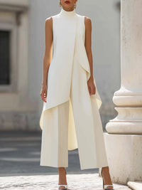 Imogen | Sculpted High-Neck Wide-Leg Jumpsuit for Women