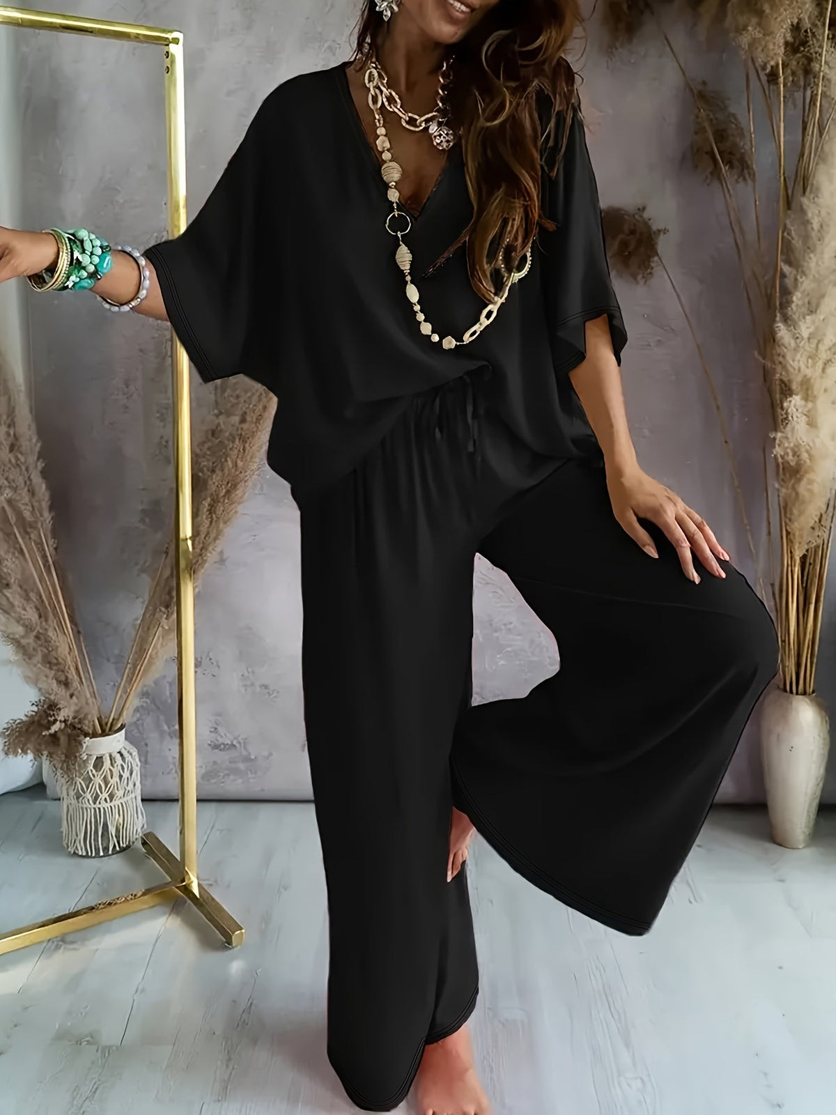 Nina | Two-Piece Lounge Set – Wells & Rose