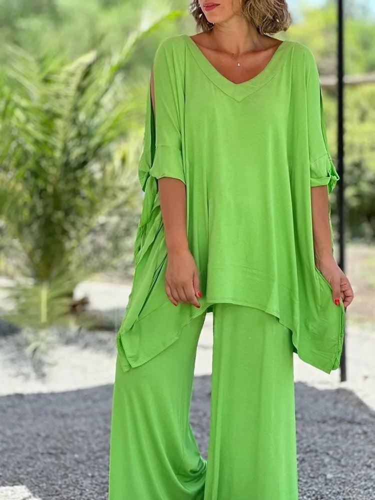 Ursula™ | Open Shoulder Tunic and Pants Set