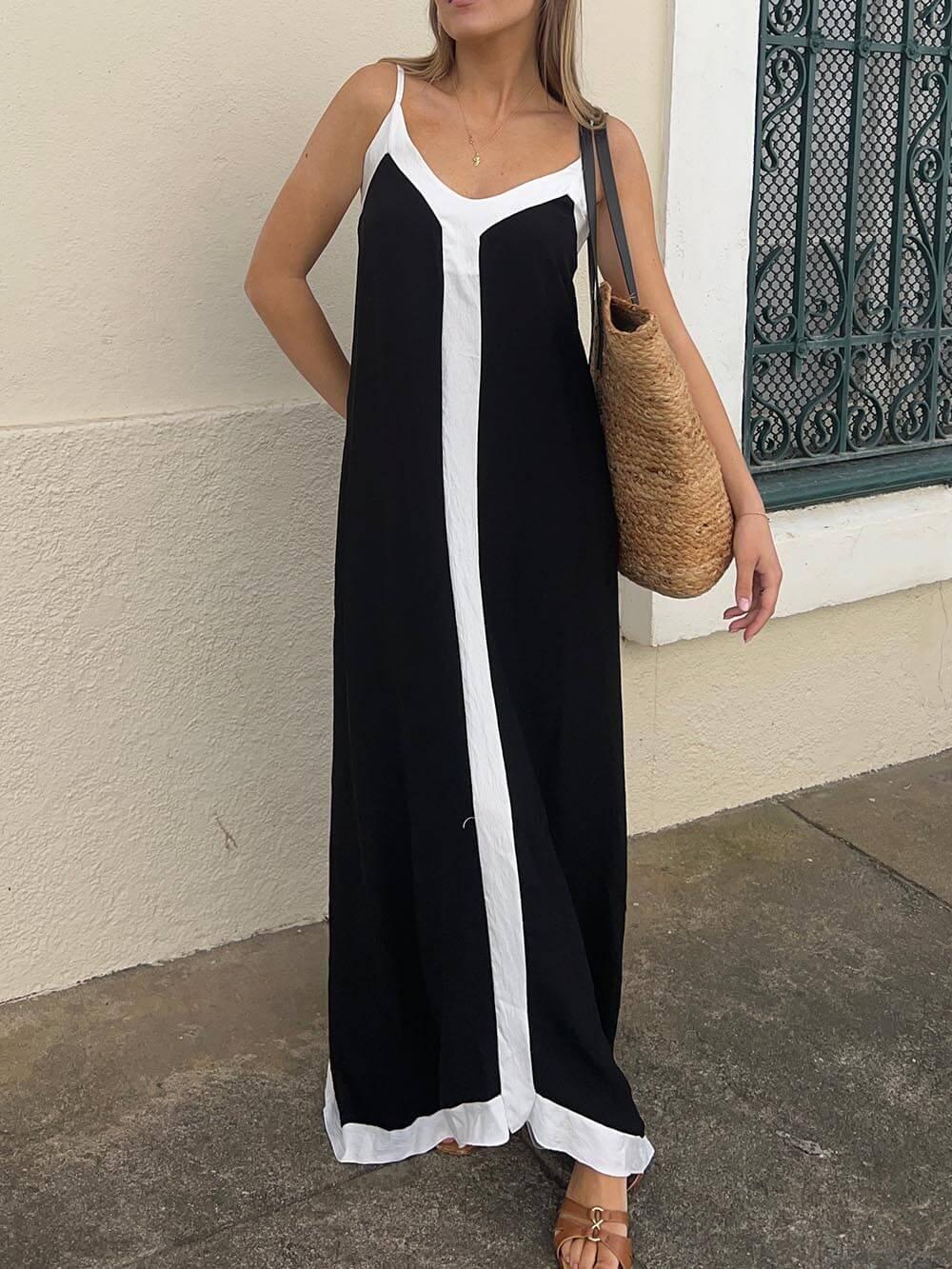 Silvana | Midi Dress with Color Blocks