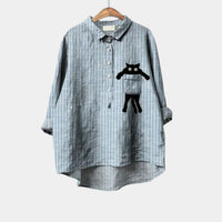 Violetta | Pinstripe Cat Blouse