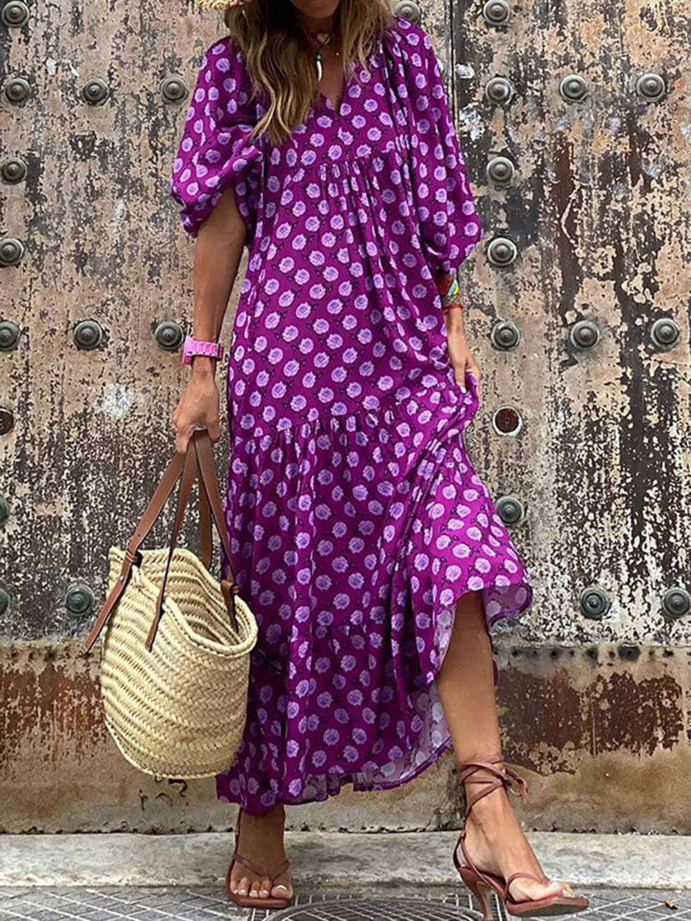 Marisol | Bohemian Printed Maxi Dress – Wells & Rose