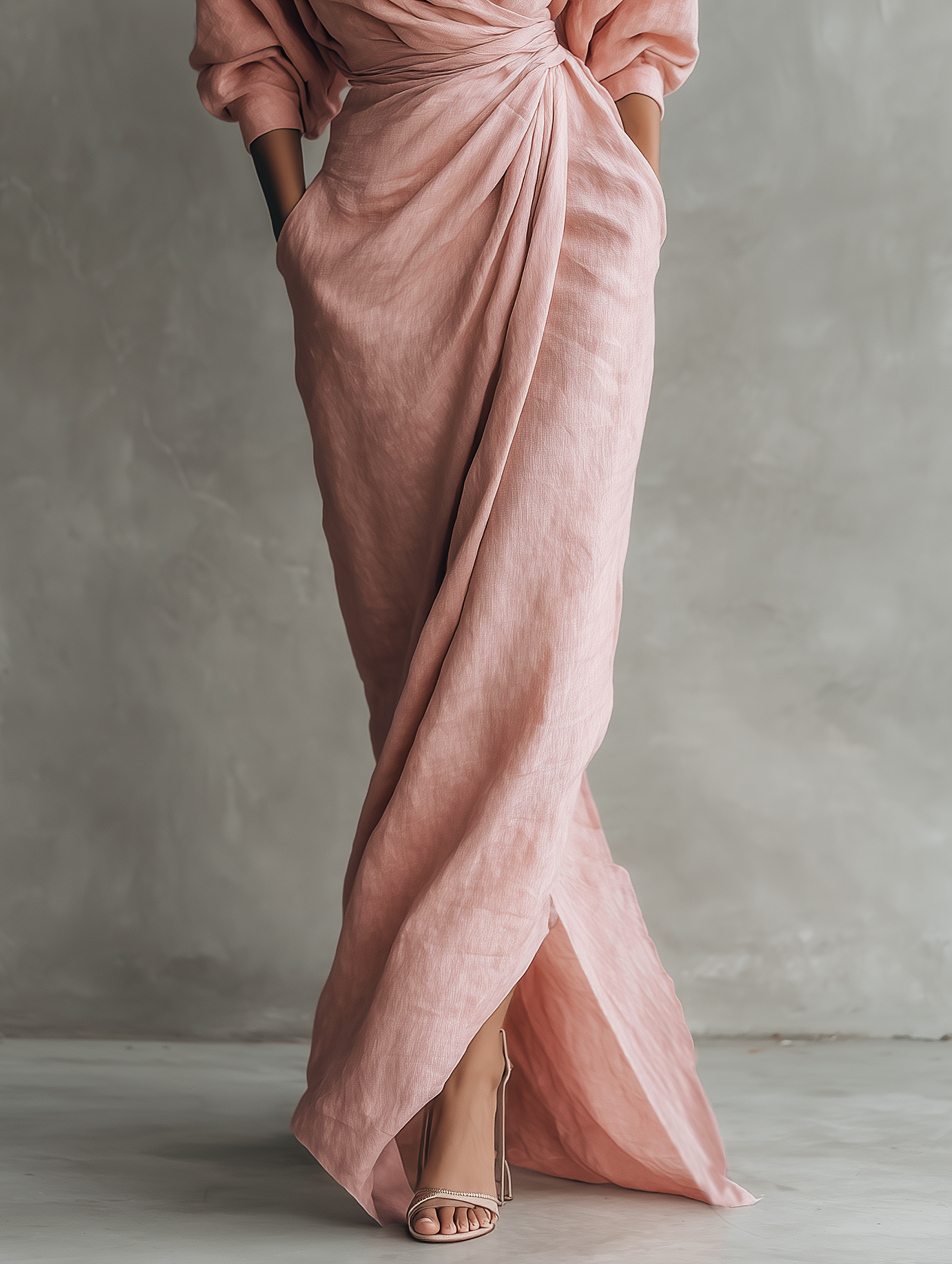 Roxa | Pink Maxi Dress with V-Neck