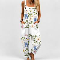 Comfortable Printed Overalls