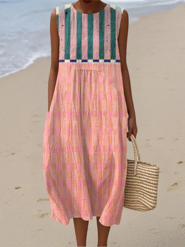 Marisol | Sleeveless Color-Block Maxi Dress