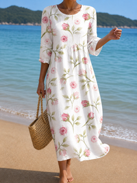Casual women's dress with floral print