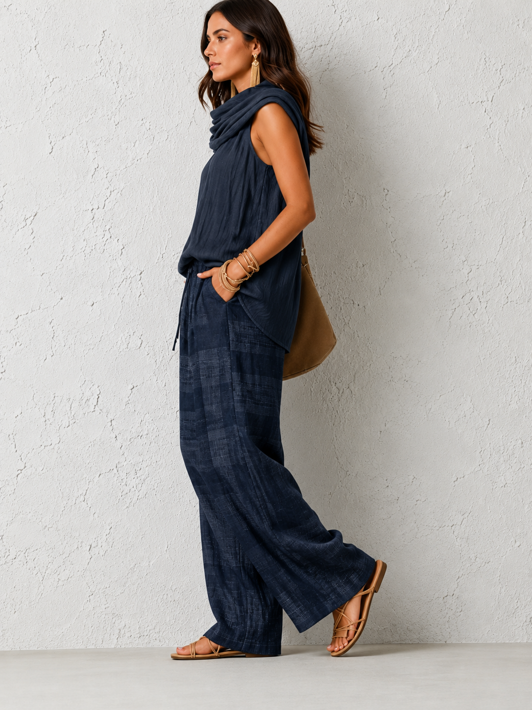 Comfortable and Elegant Natural Set Dark Blue