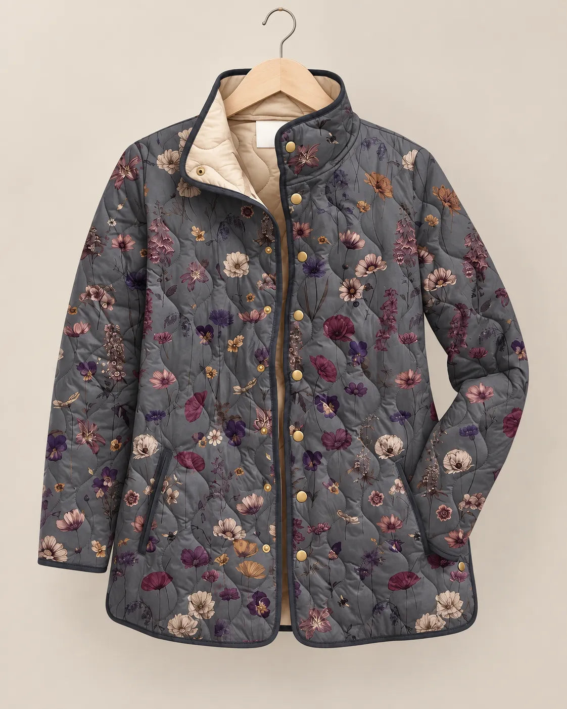Elowen Meadow Patchwork Floral Quilted Jacket