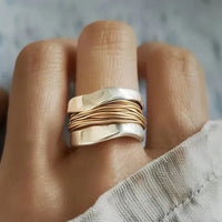 Carmen - Silver Ring with Golden Thread