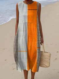Monique | Sleeveless Colorblock Maxi Dress