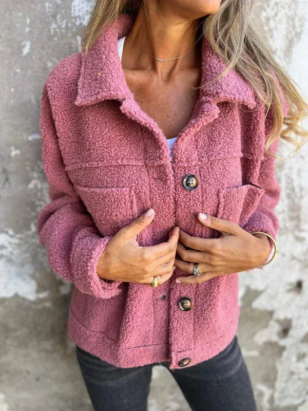 Thyra | Teddy Jacket with Buttons – Wells & Rose