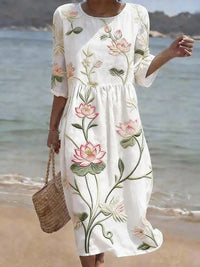 Casual Women's Dress with Floral Print