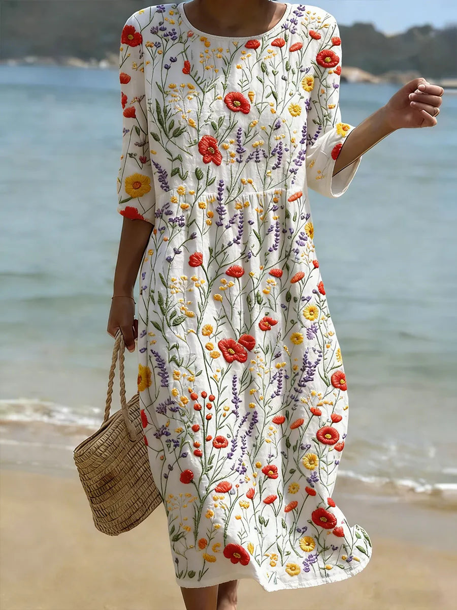 Casual Women's Dress with Floral Print