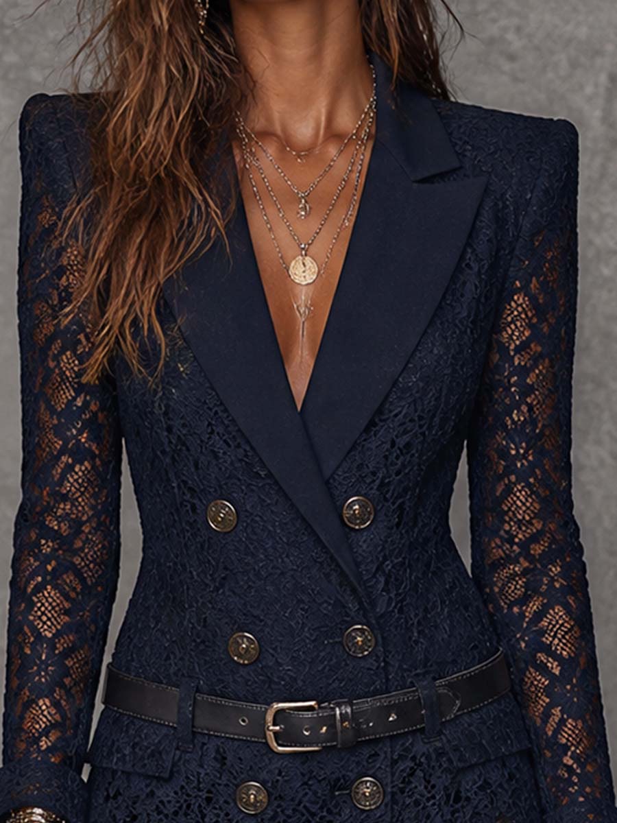 Naomi | Floral Lace Blazer Mini Dress