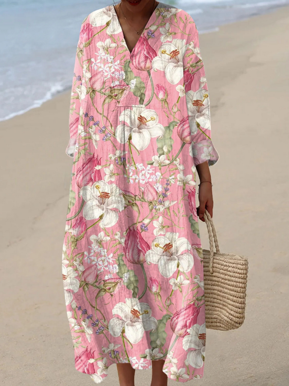 Aisha | Boho V-Neck Maxi Dress