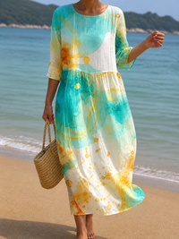 Casual women's dress with floral print