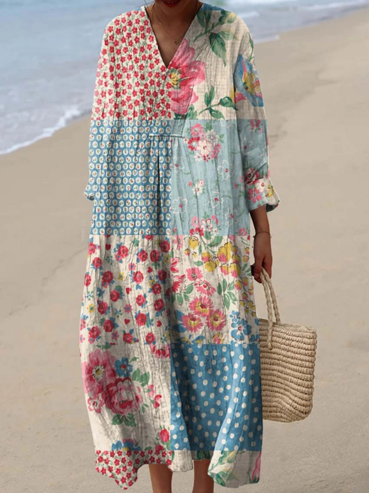 Marisol | Maxi Dress with Floral Patchwork