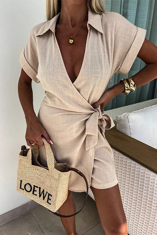 Saskia | Casual Linen Jumpsuit with Lapel