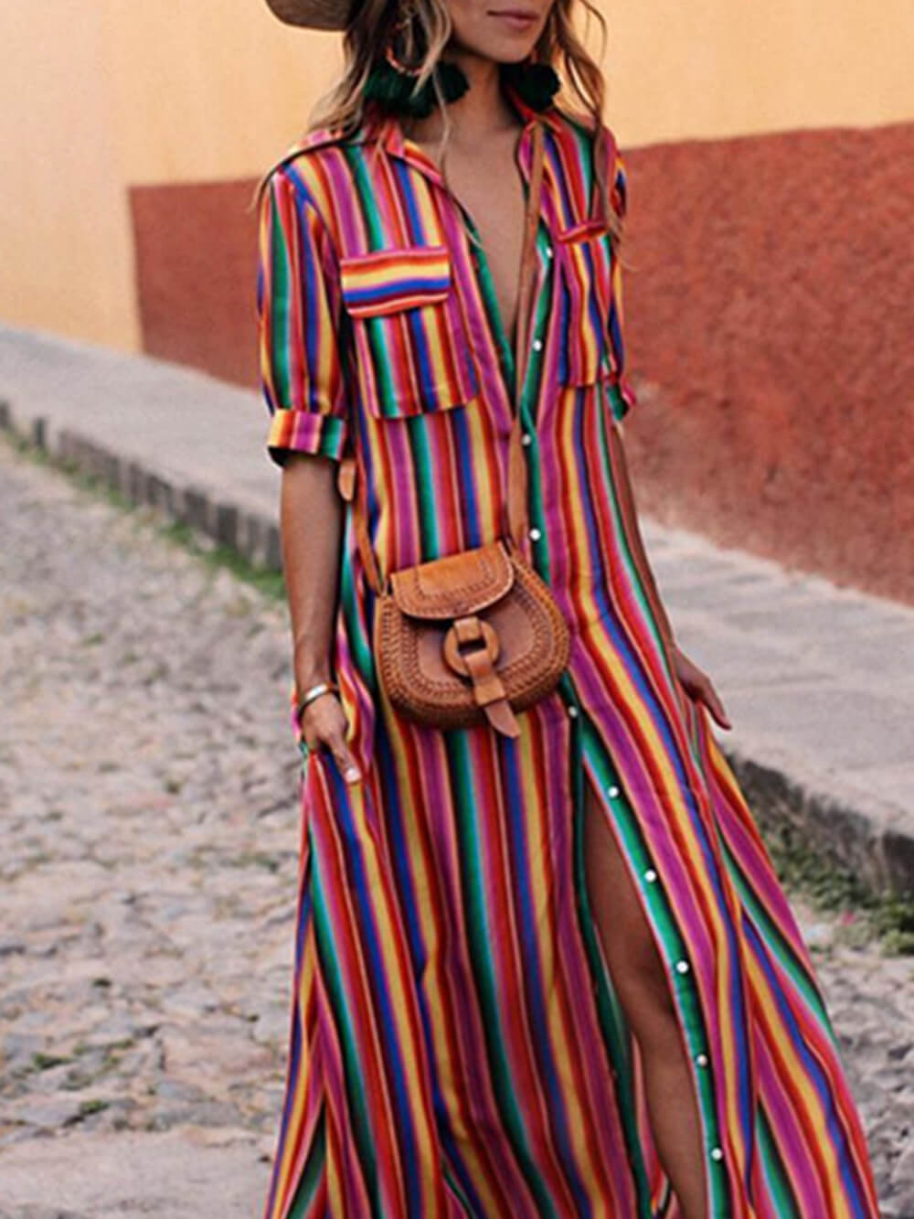Rivera | Striped Shirt Maxi Skirt – Wells & Rose