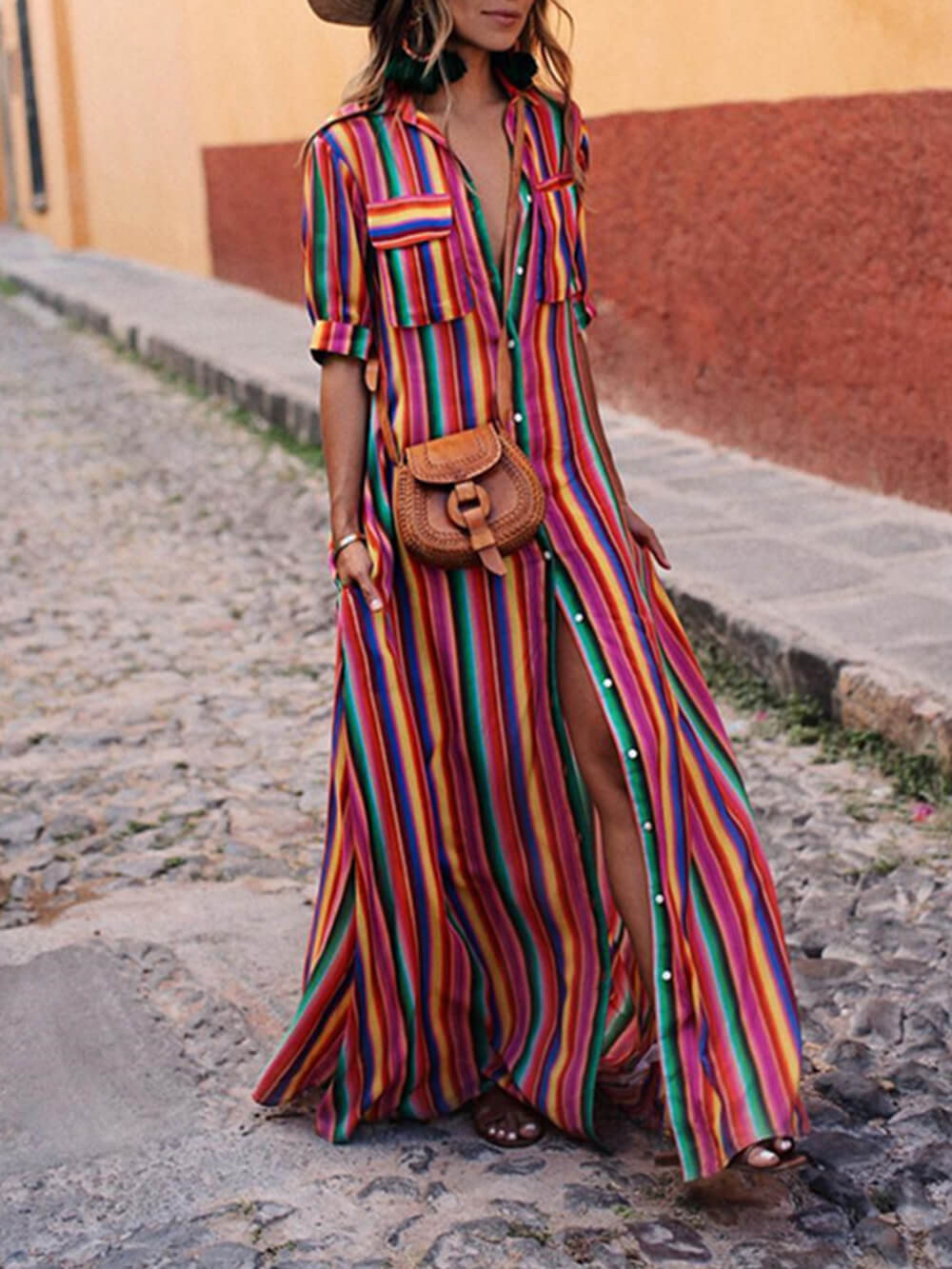 Rivera | Striped Shirt Maxi Skirt – Wells & Rose