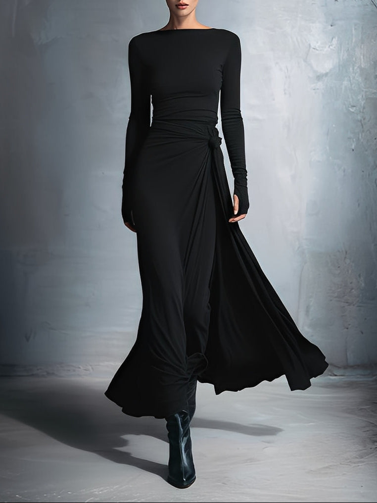 Mildred | Side-Knot Maxi Dress – Wells & Rose