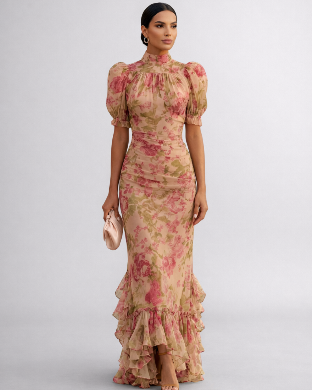 Rosario | Long Floral Chiffon Dress