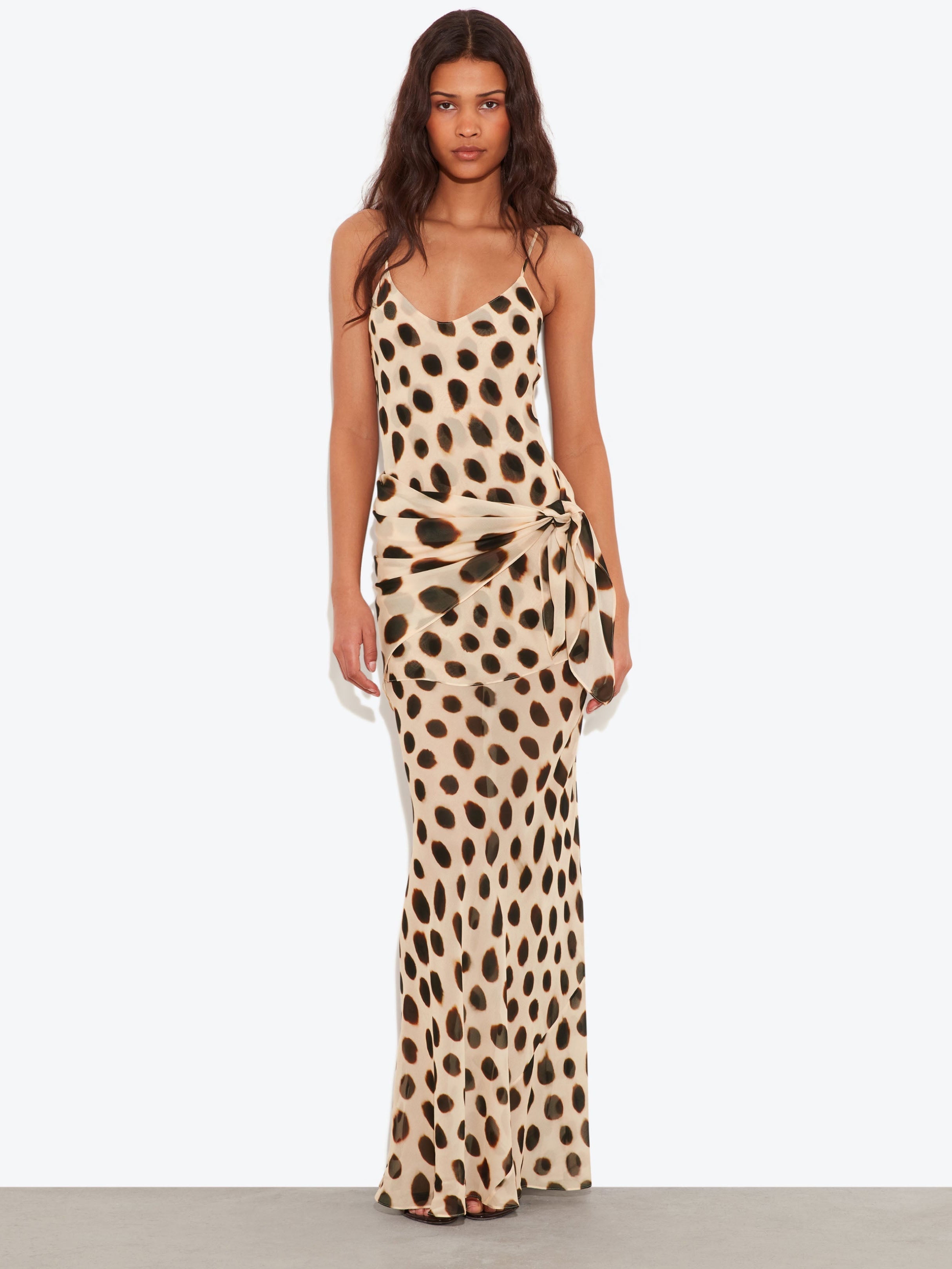 Natalie | Maxi Dress with Animal Polka Dot Print