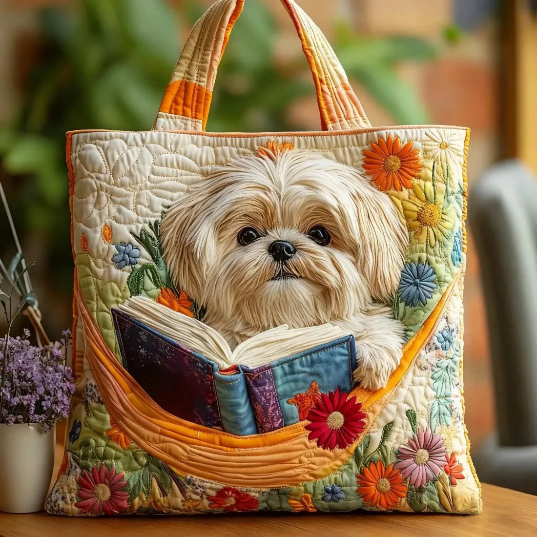 Artisanal Tote - Sea Zoo, Books, and Flowers