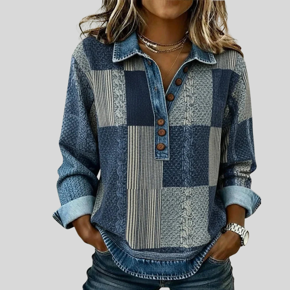 Meridell | Colorblock Print Sweatshirt – Wells & Rose