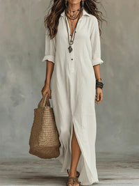 Céline Black Maxi Dress with Volume and Buttons