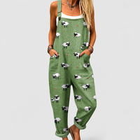 Comfortable Printed Overalls