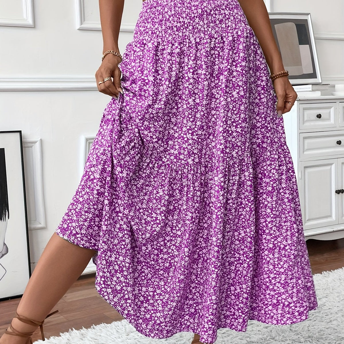 Elowen | Ditsy Floral Midi Skirt – Wells & Rose
