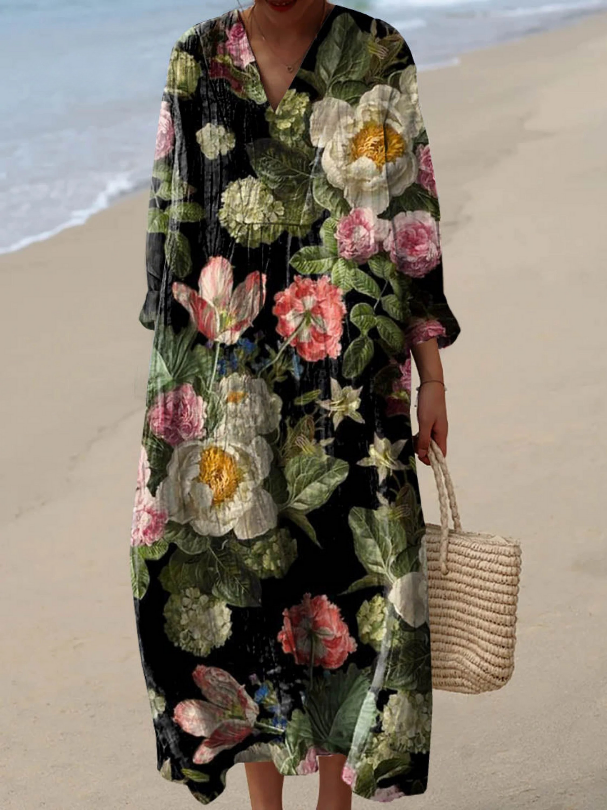 Maya | Painterly Floral Maxi Dress