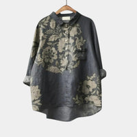 Celeste | Charcoal Botanical Blouse