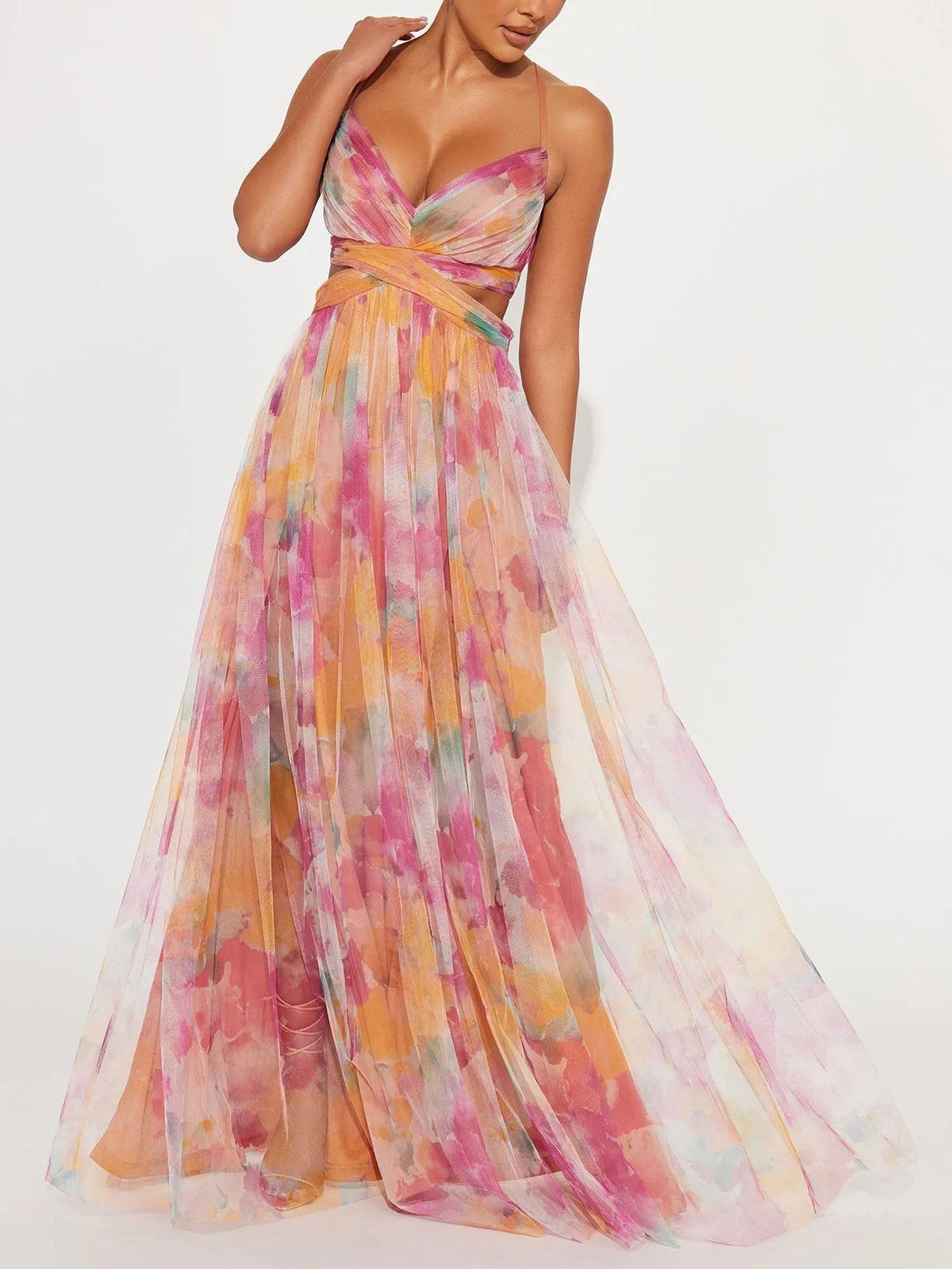 Florence | Painted Floral A-Line Maxi – Wells & Rose