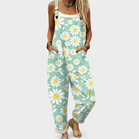 Comfortable Printed Overalls