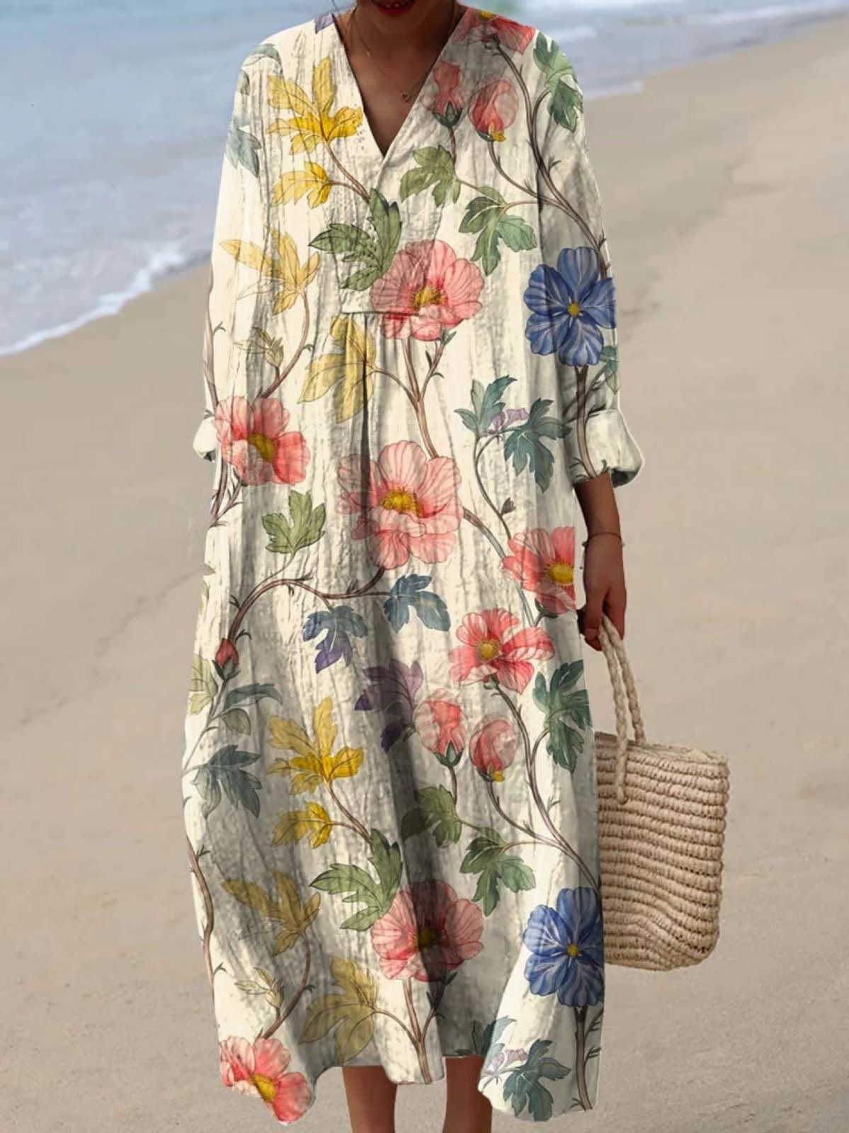 Imani | Linen-Look Maxi Dress
