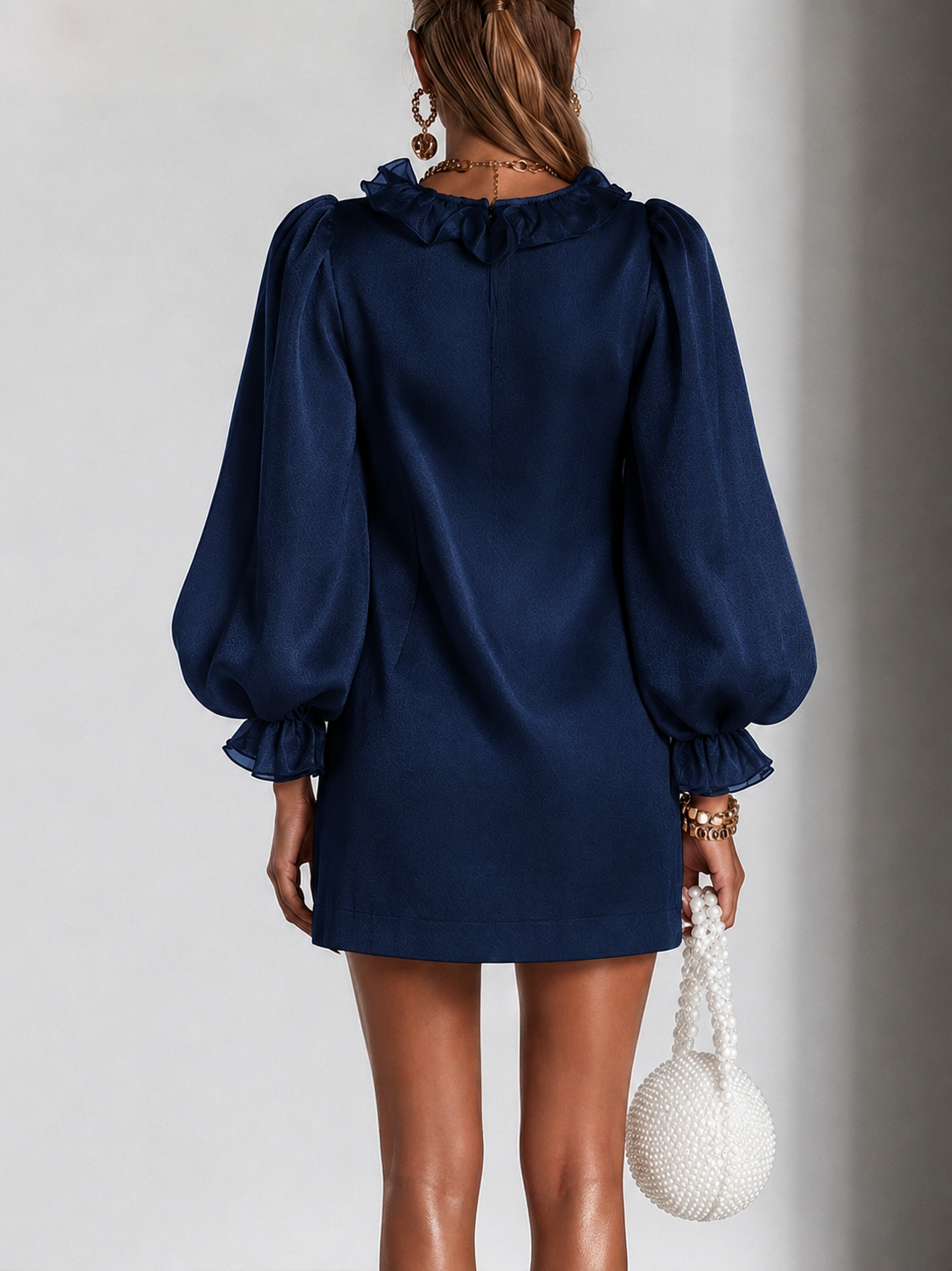 Guinevere | Ruffled Puff-Sleeve Shift Dress – Wells & Rose
