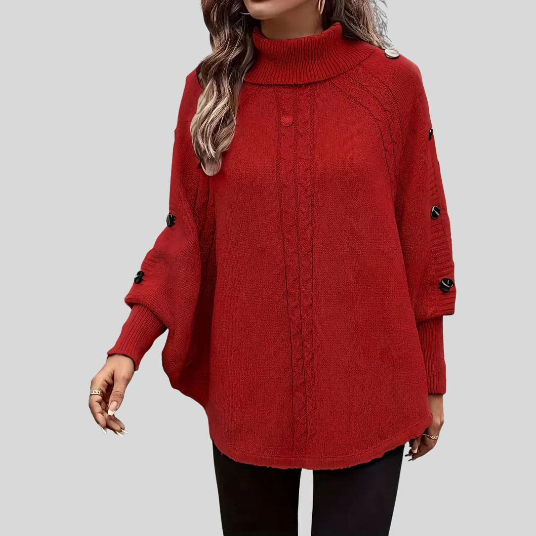 Rosalind | High-Neck Cable Sweater – Wells & Rose