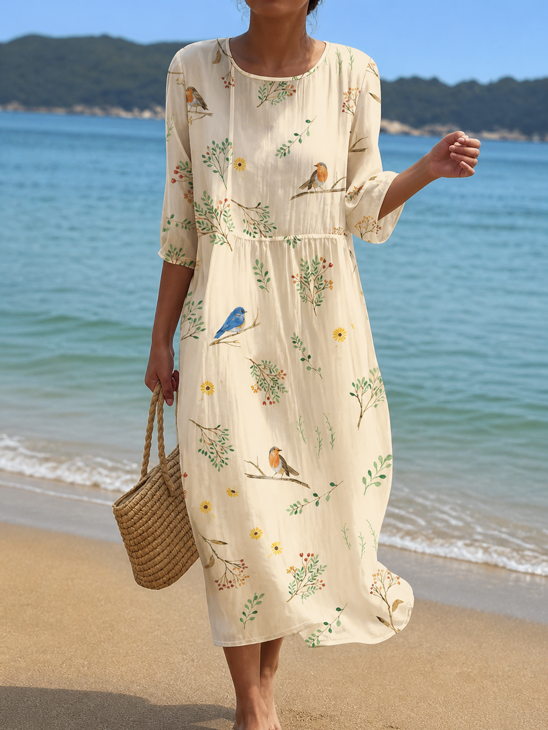 Casual women's dress with floral print