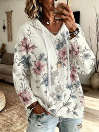 Claire™ | Vintage Pastel Floral Hooded Sweater