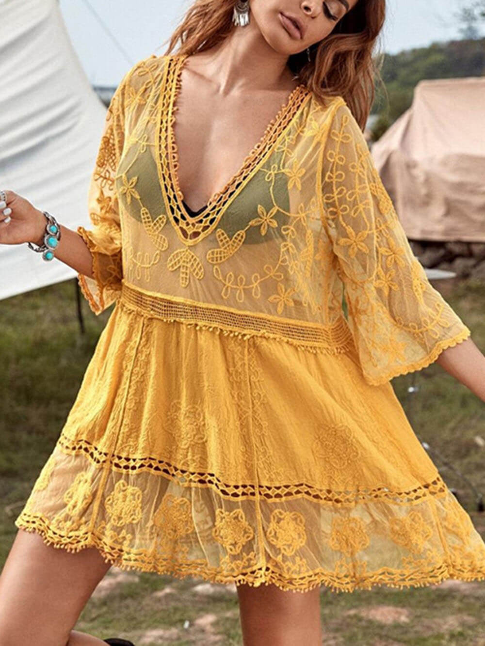 Selene | Openwork Beach Cover-Up – Wells & Rose