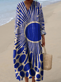 Aisha | Boho Maxi Dress with Sunburst Print