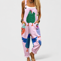Comfortable Printed Overalls