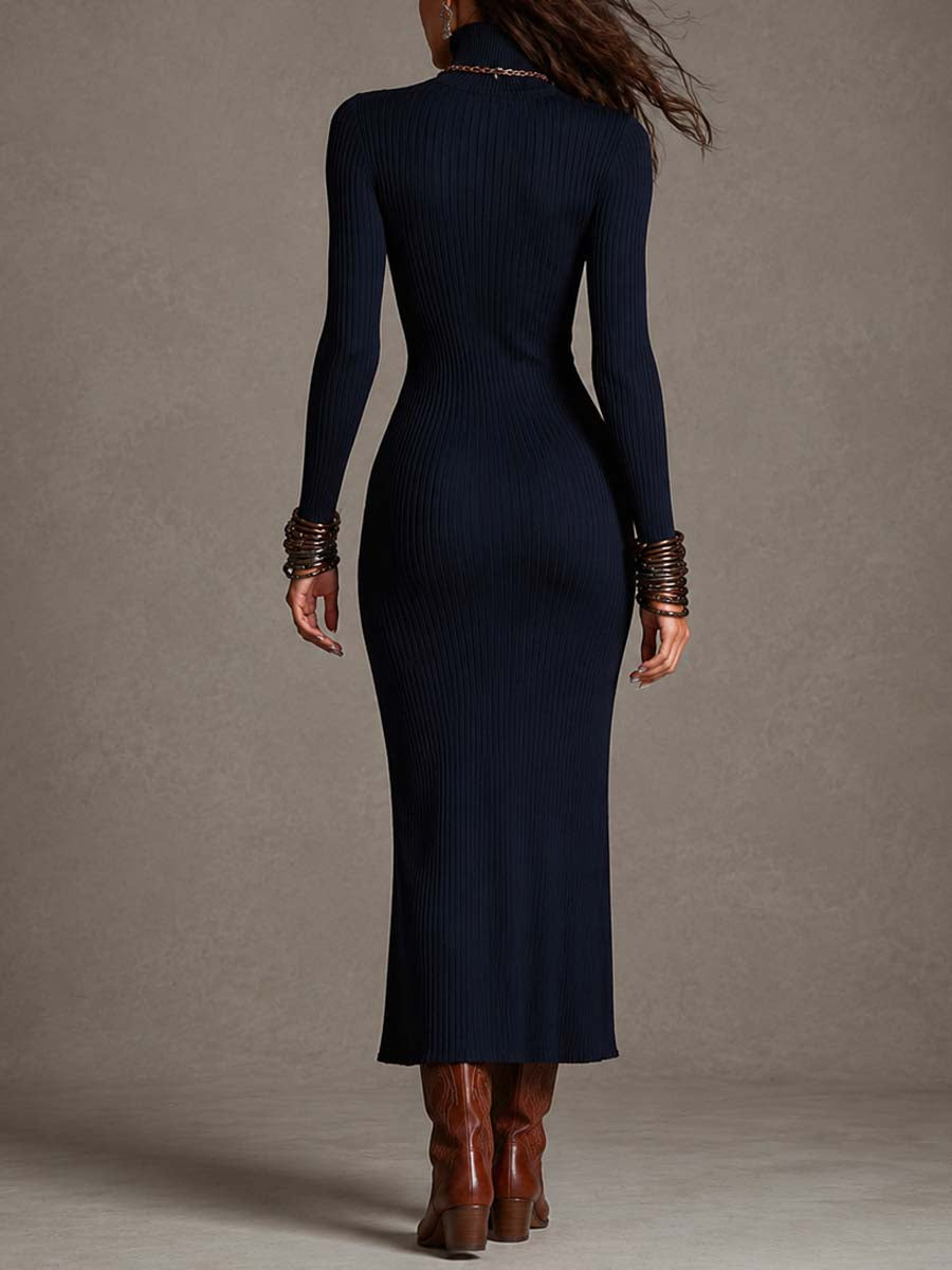 Evelyn | Ribbed Knit Bodycon Midi Dress