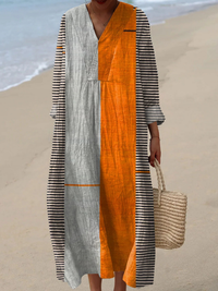 Harper | Boho Maxi Dress with Lace-Trim V-Neck