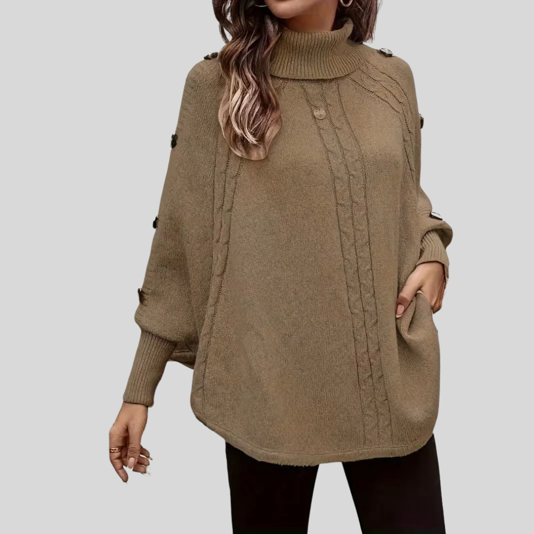 Rosalind | High-Neck Cable Sweater – Wells & Rose