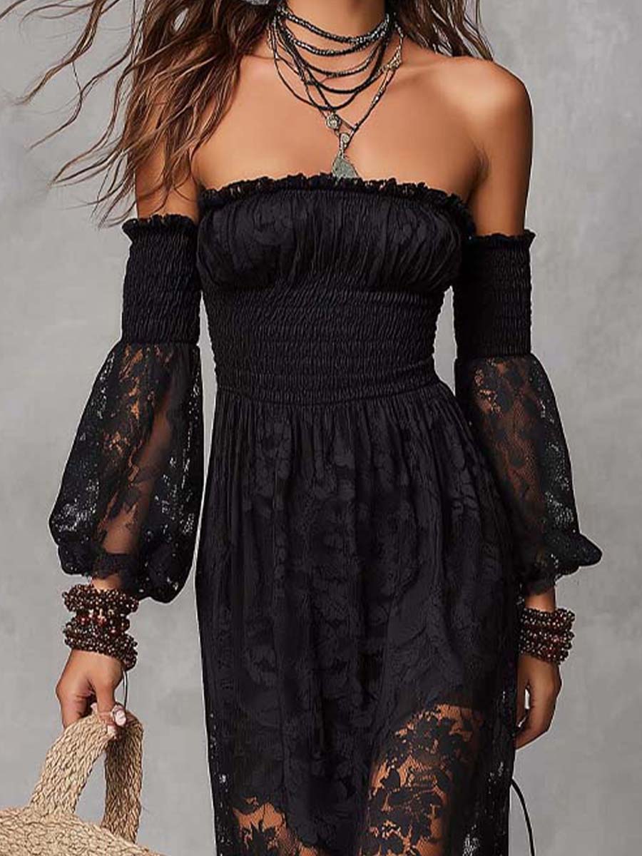 Aisha | Off-Shoulder Lace Maxi Dress