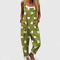 Comfortable Printed Overalls